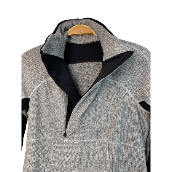 Lululemon Base Runner 1/2 Zip Herringbone Black Sz 8 Jacket Pullover 7430 rulu - Picture 7 of 14